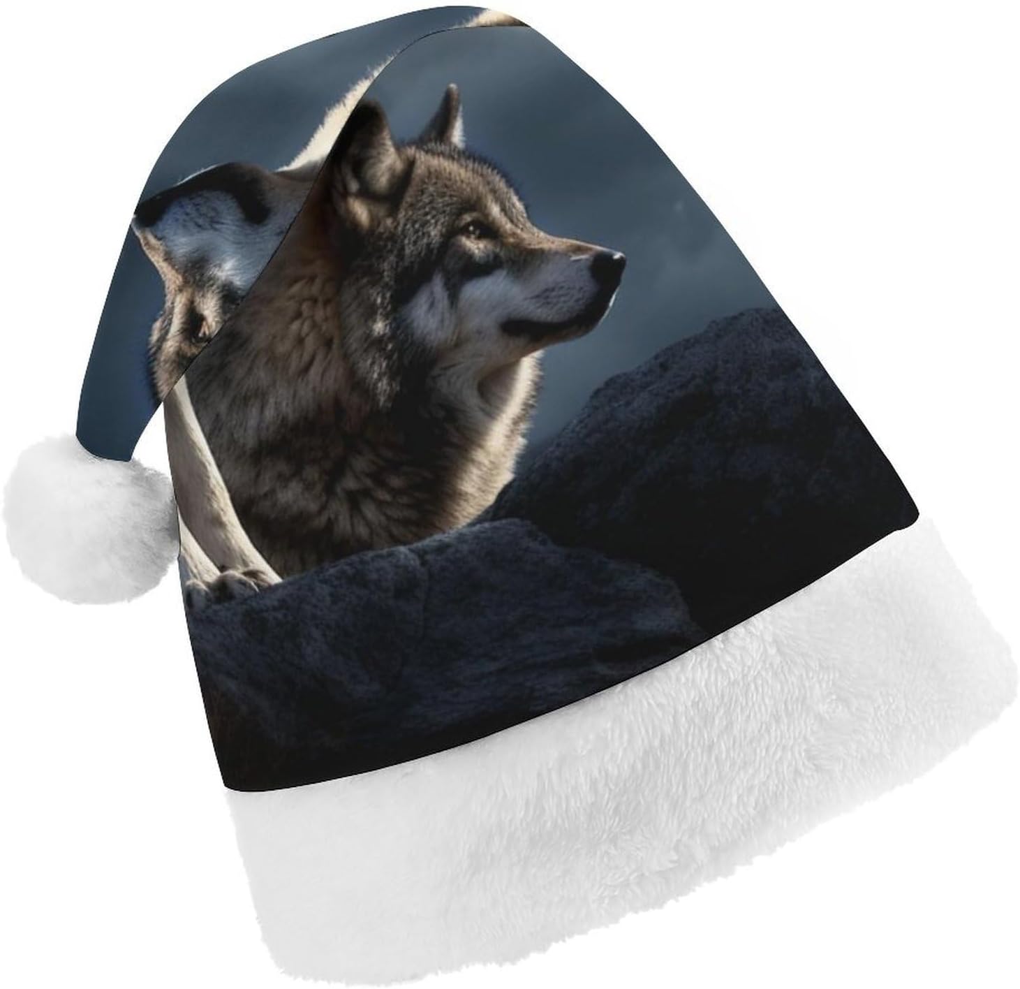 NWGHM Santa Hat Wolves In The Moonlight Xmas Party Headwear