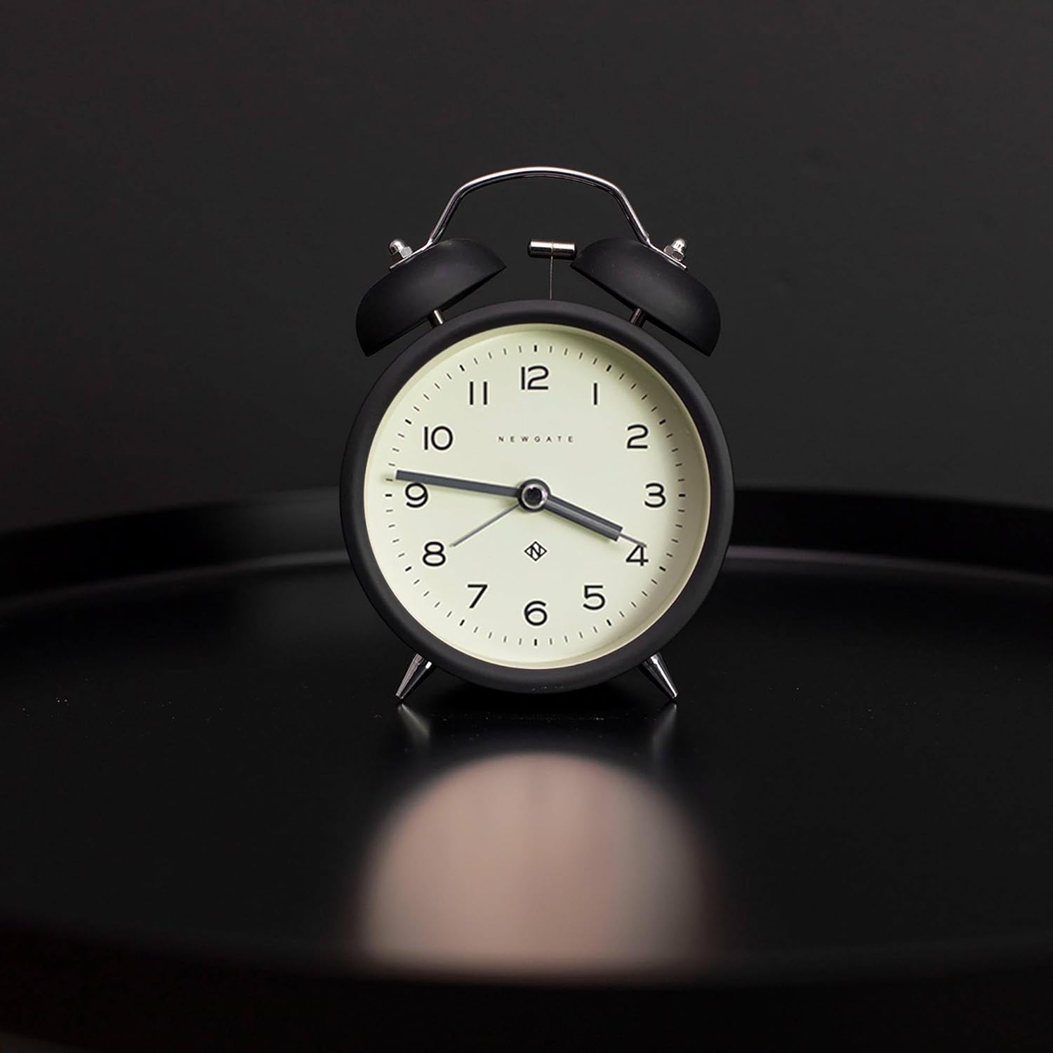 NEWGATE Charlie Bell Echo Alarm Clock Modern Retro Design Black