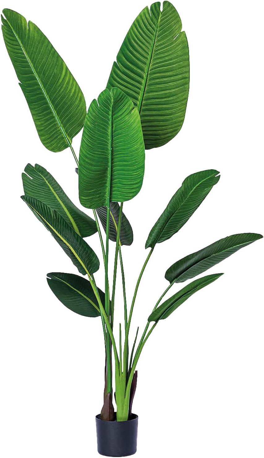 Bagari One 5 Foot Artificial Silk Bird of Paradise Tree Potted Plant
