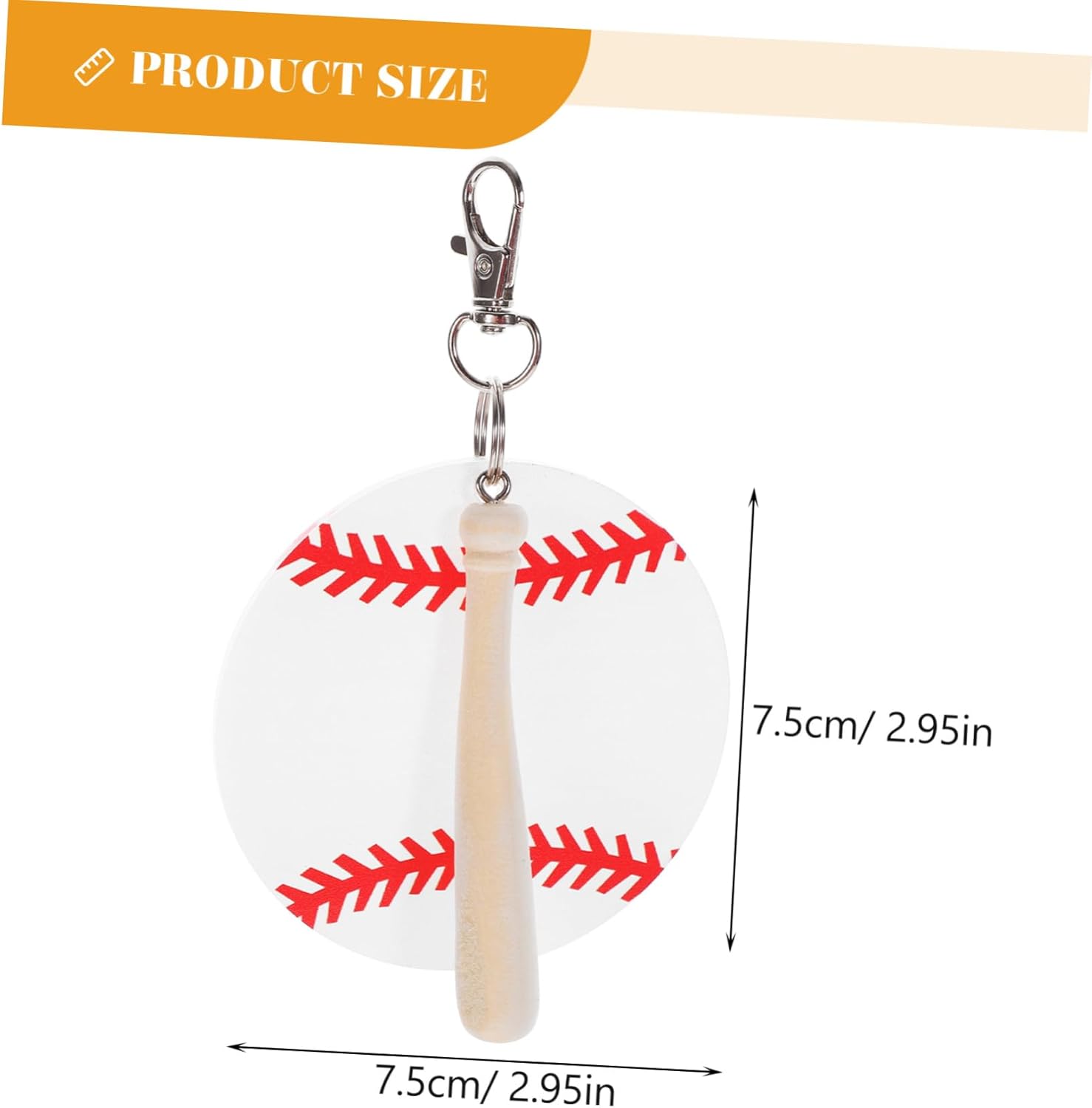 VALICLUD 2pcs Baseball Themed Durable Acrylic Keychains
