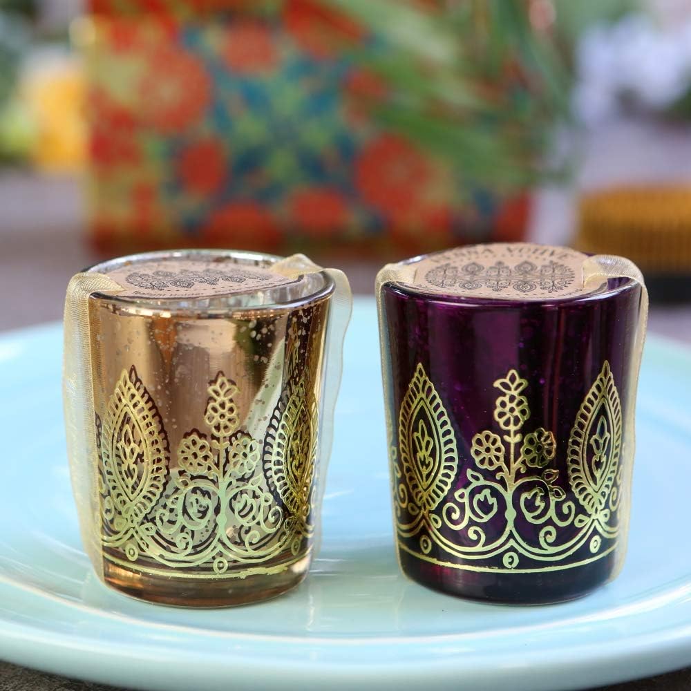 Kate Aspen Indian Jewel Henna Candle Holders Set of 4