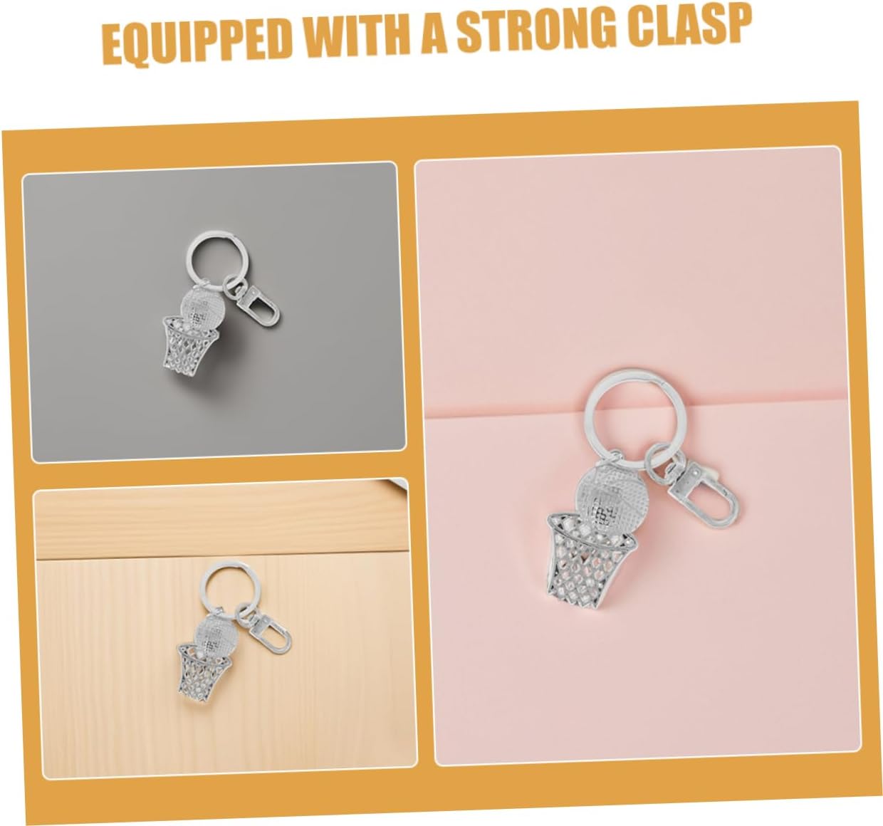 2Pcs Basketball Hoop Keychain Stylish Sports Accessory