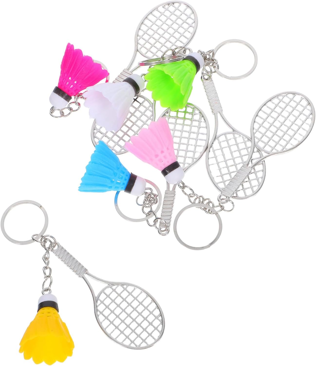Cabilock 6pcs Mini Sports Pendant Keyring Badminton Bag Charm