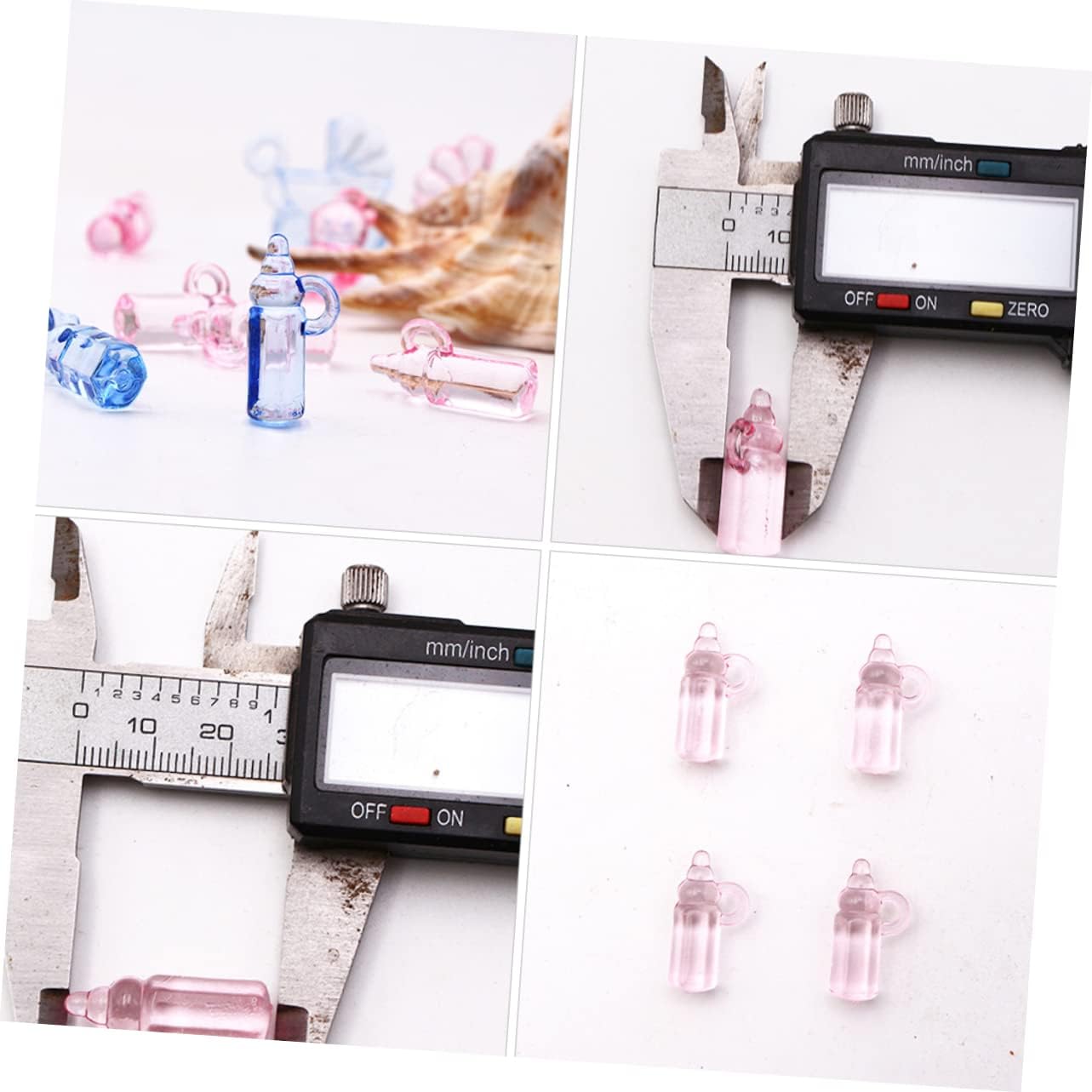 48pcs Transparent Milk Bottle Charms for Party Decor