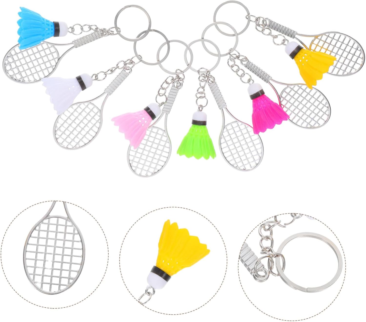 Cabilock 6pcs Mini Sports Pendant Keyring Badminton Bag Charm