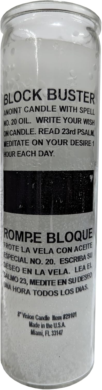 Generic Block Buster 8 Inch Pillar Candle White
