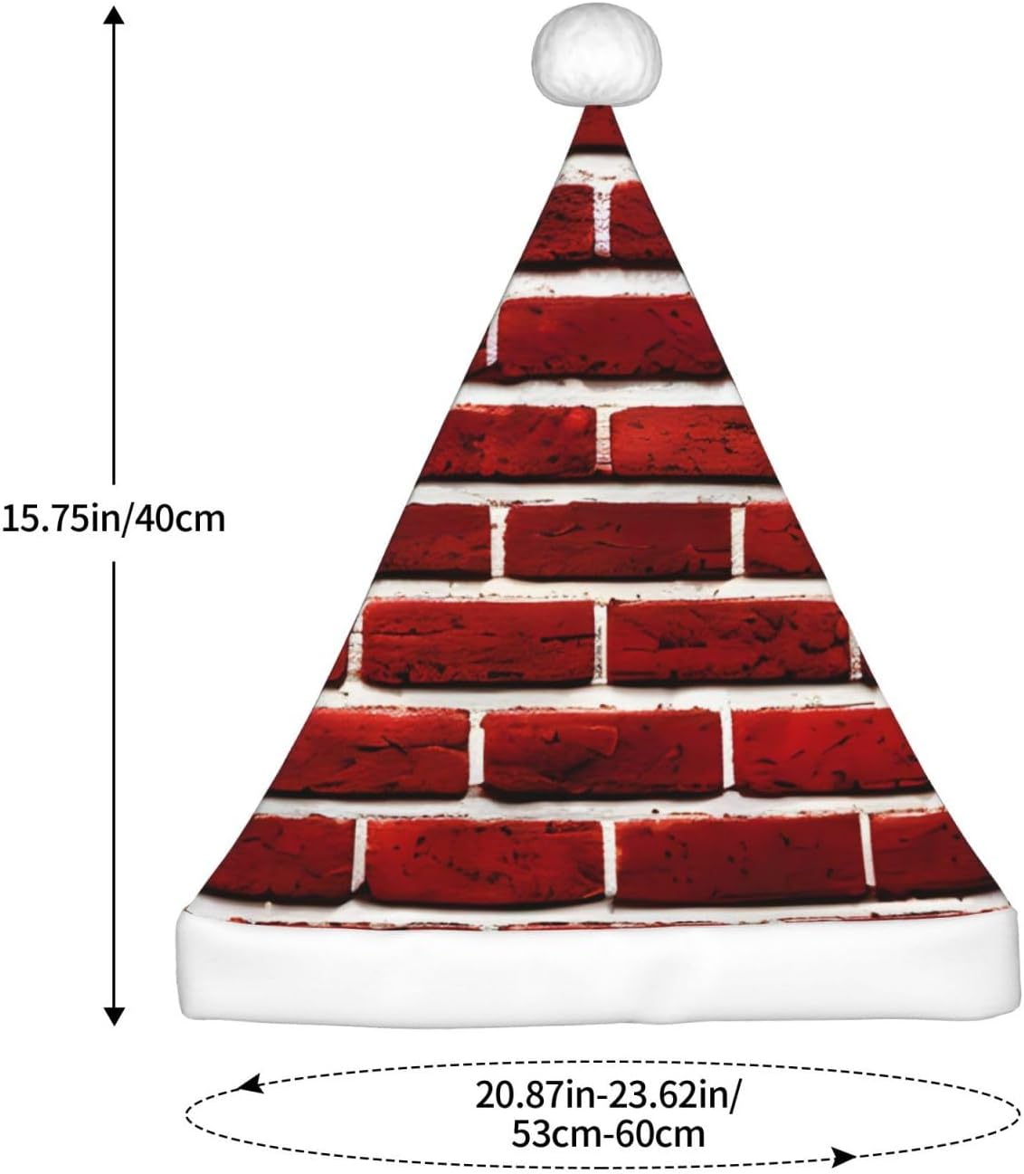 QinZheng Brick Red Santa Hat with Personalized Design