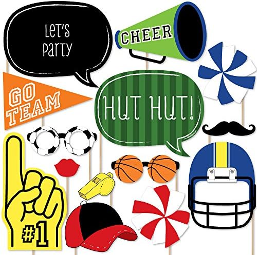 Big Dot of Happiness Sports Party Photo Booth Props Kit 20 Count