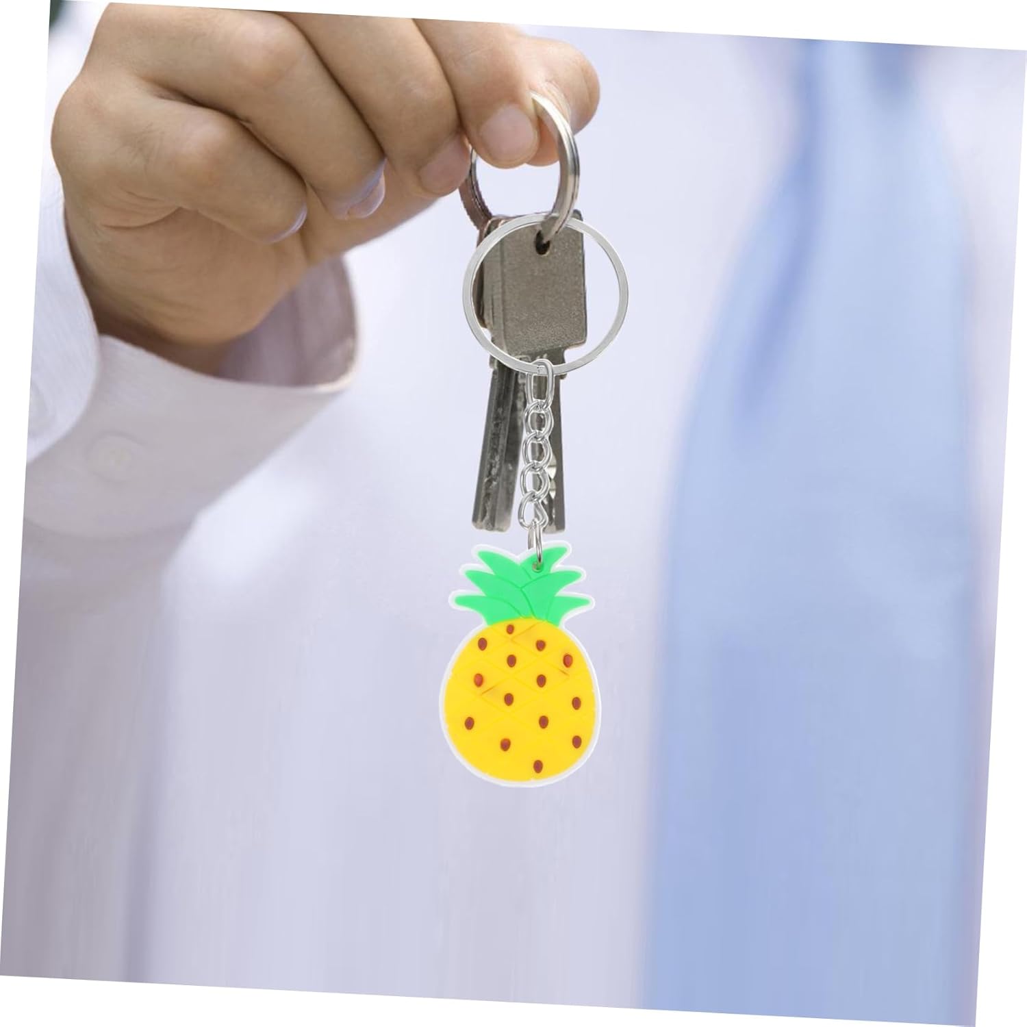 12Pcs Pineapple Keychain Set Hawaiian Style Summer Decorations
