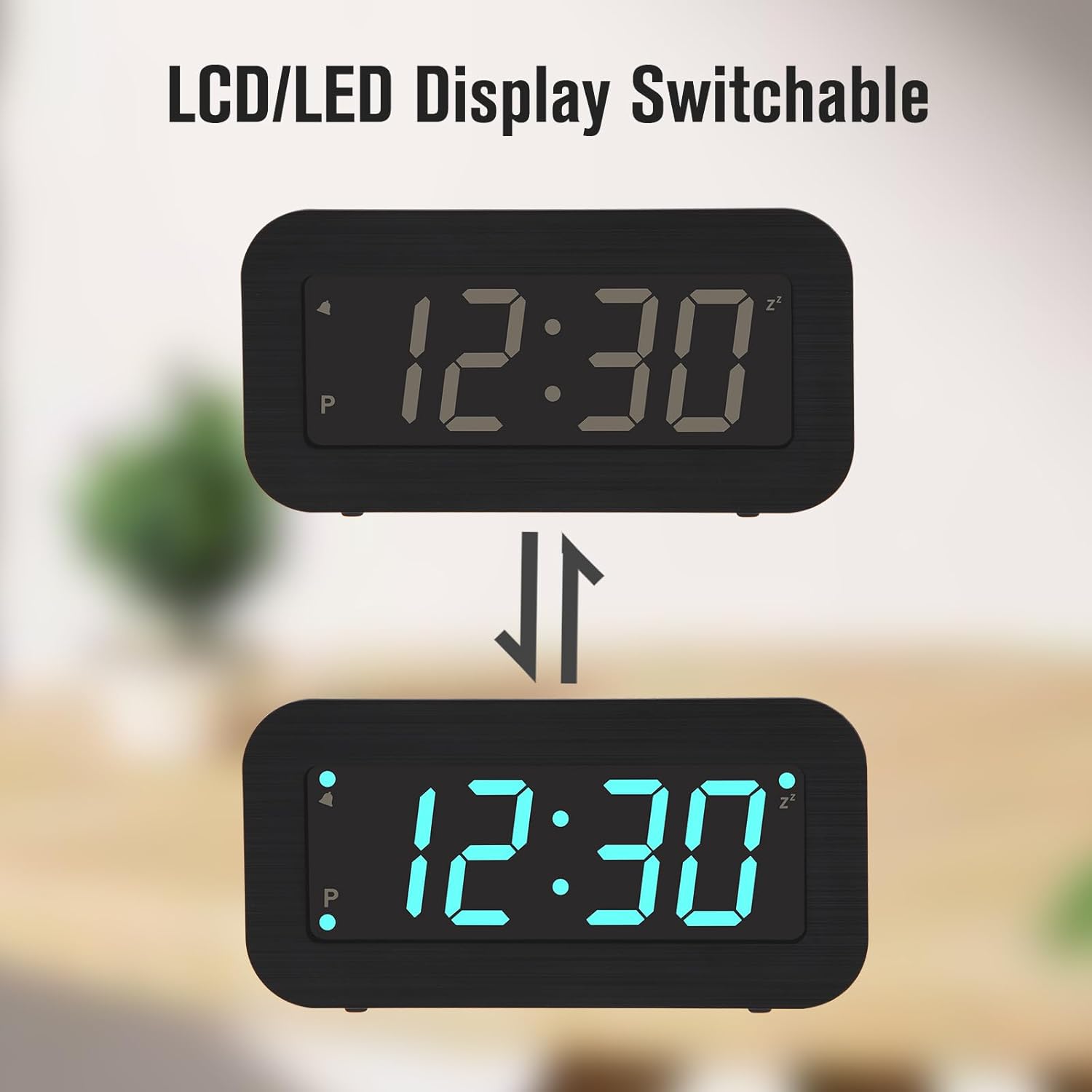 Digital Alarm Clock with Battery and USB Charging