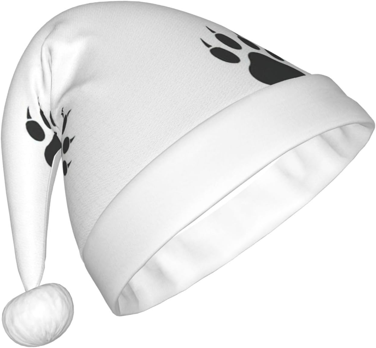 QINZHENG Bear Paw Print Santa Hat for Women