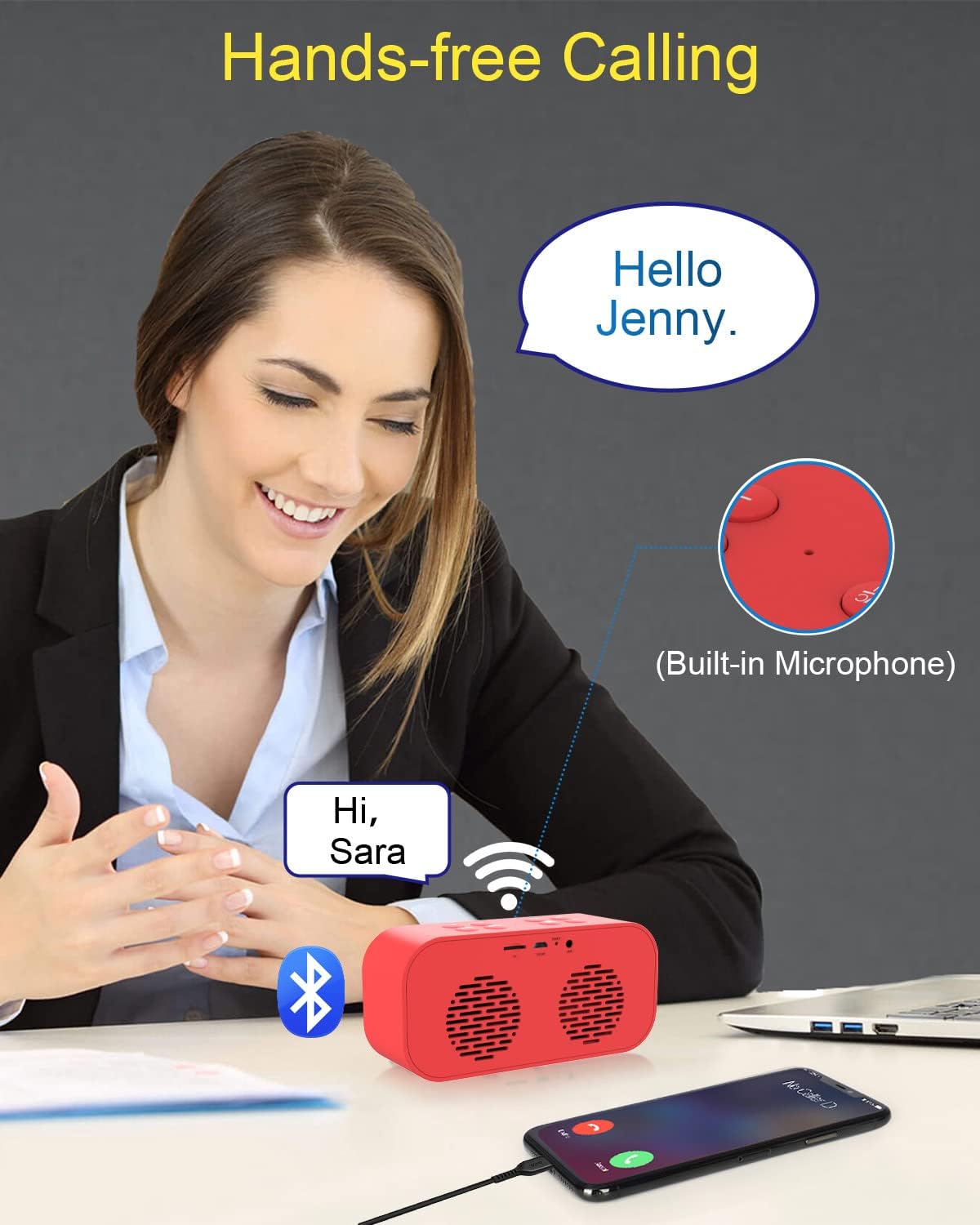 AFK Alarm Clock with Bluetooth Speaker and LED Display