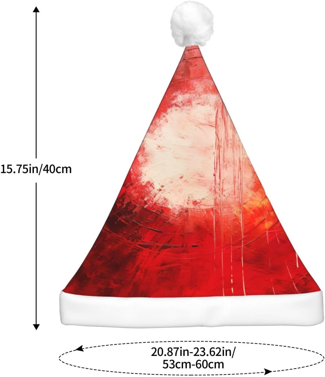 QINZHENG LED Christmas Santa Hat with Abstract Painting Print