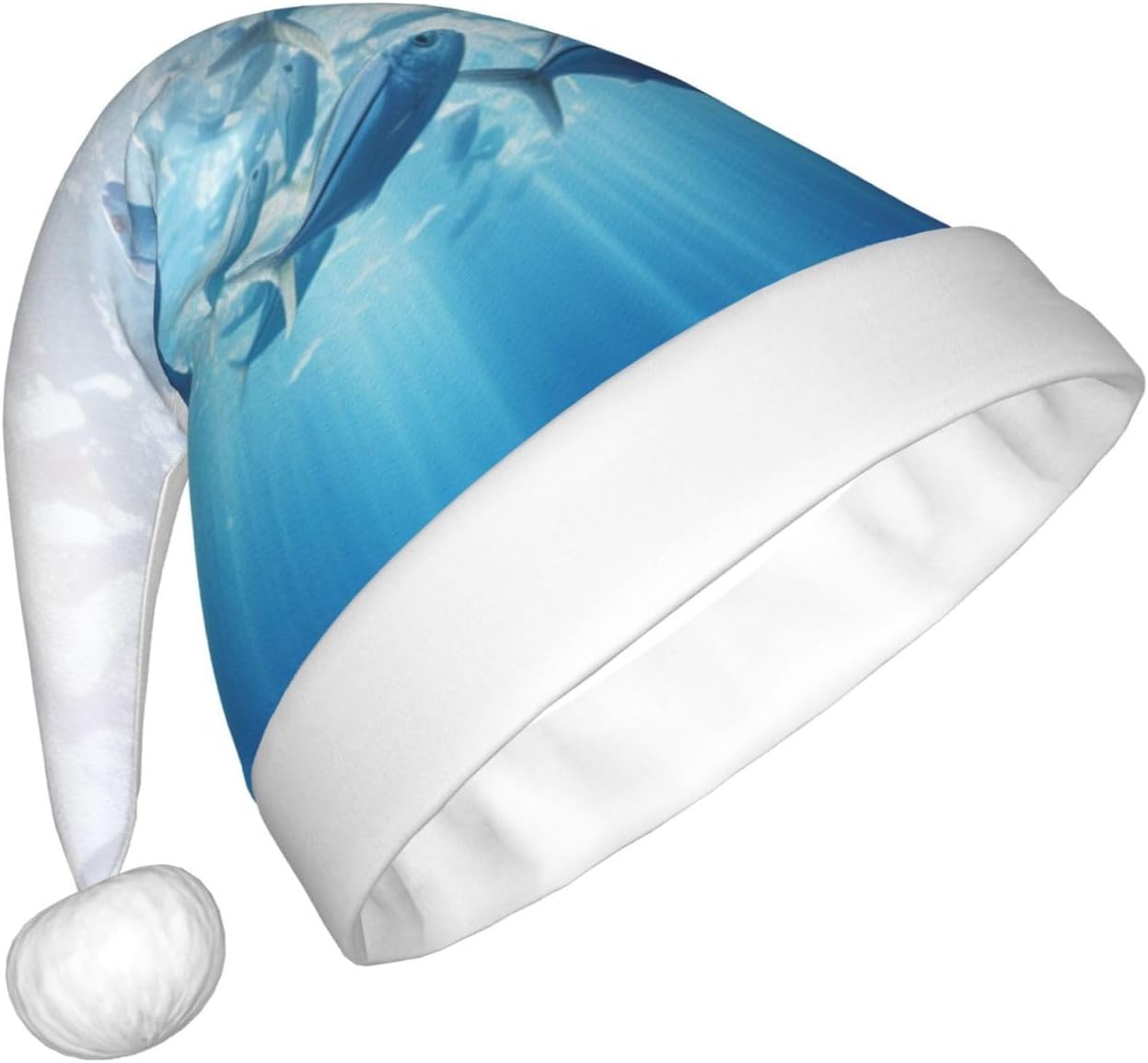 Personalized Santa Hat with Fishs HD Print for Women and Adults