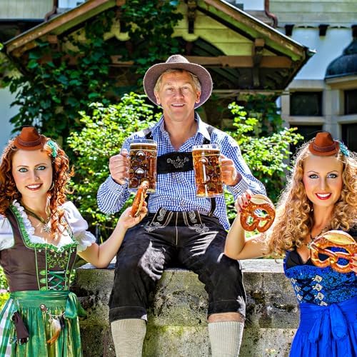 4 Pcs Oktoberfest Headbands with Feathers for Costume Party