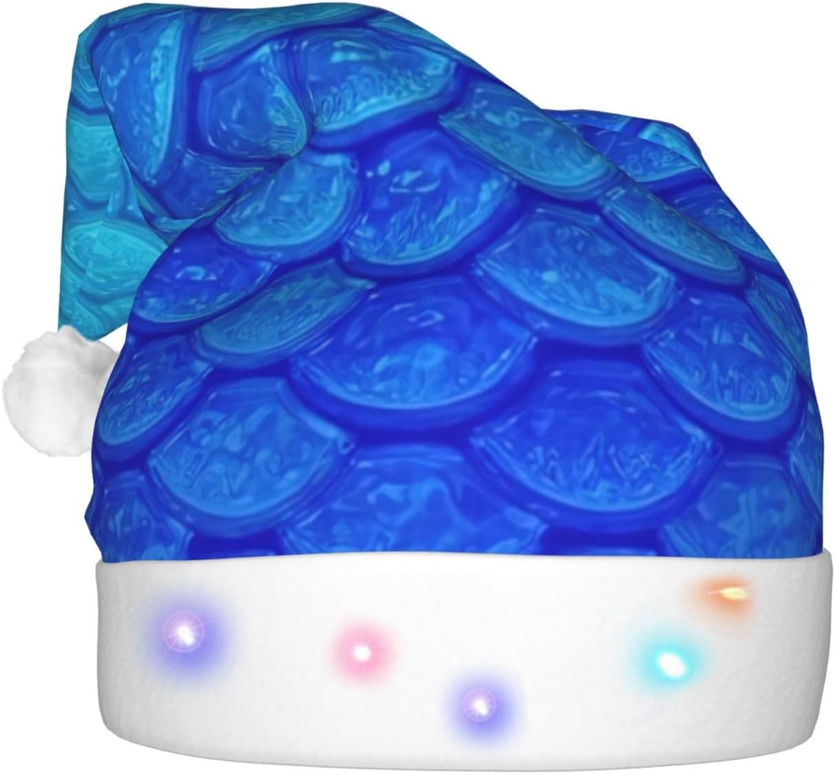 Qin And Zheng Ocean Blue Mermaid Santa Hat With LED Lights