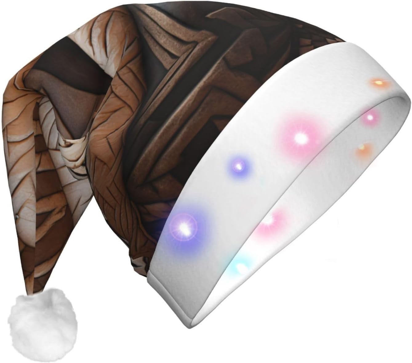 QinZheng Music Guitar Christmas Santa Hat Unisex LED Holiday Hat