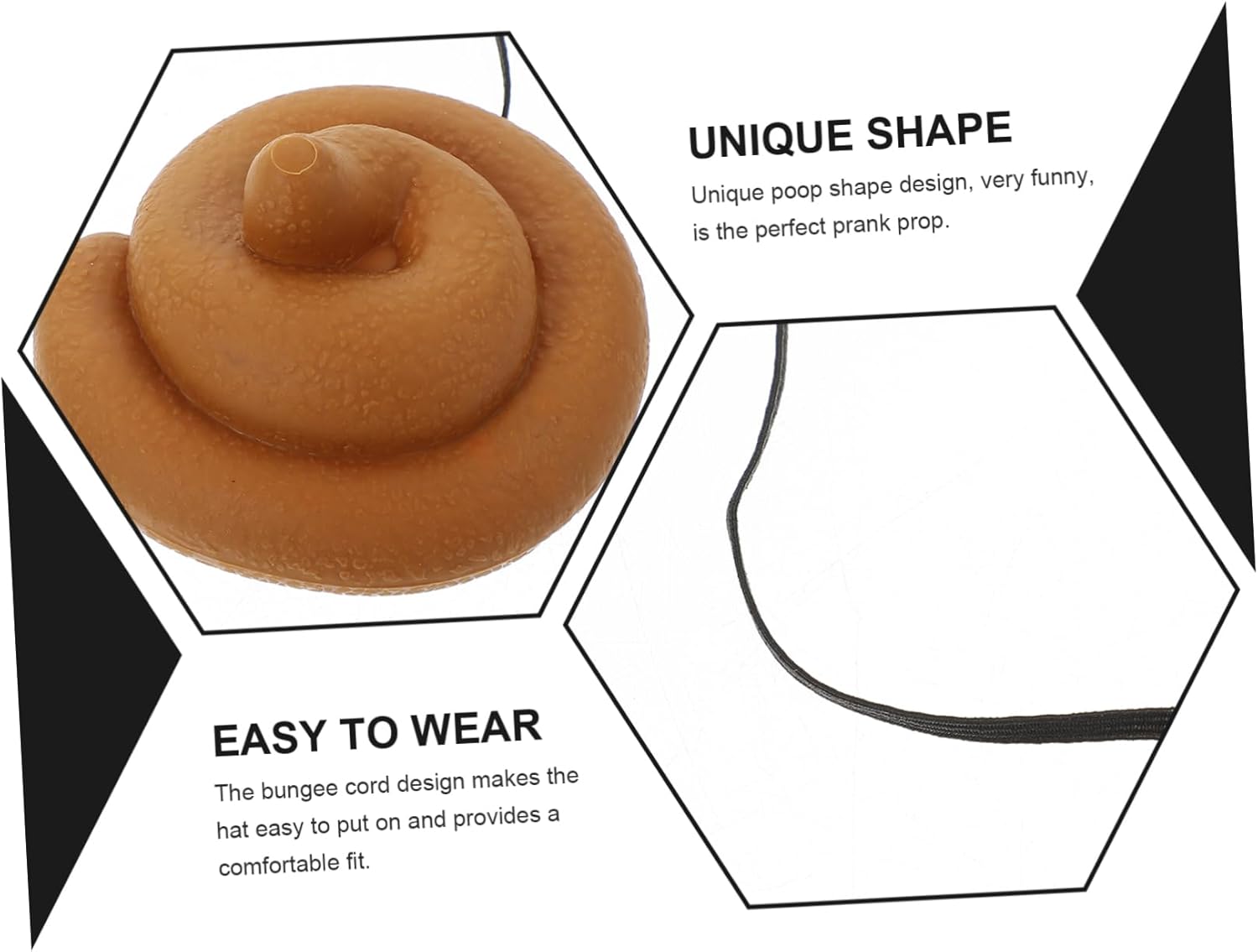 3pcs Funny Poop Hat for All Ages Prank Party Prop