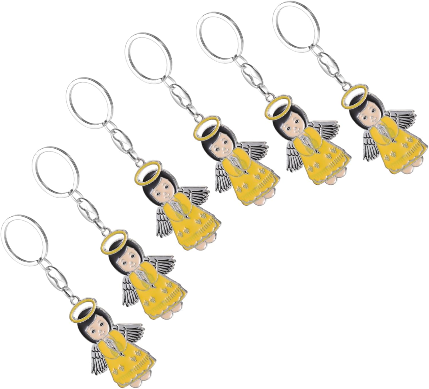 Merryhapy 6pcs Angel Keychain Bag Pendant Keychain Accessories for Baptism Parties