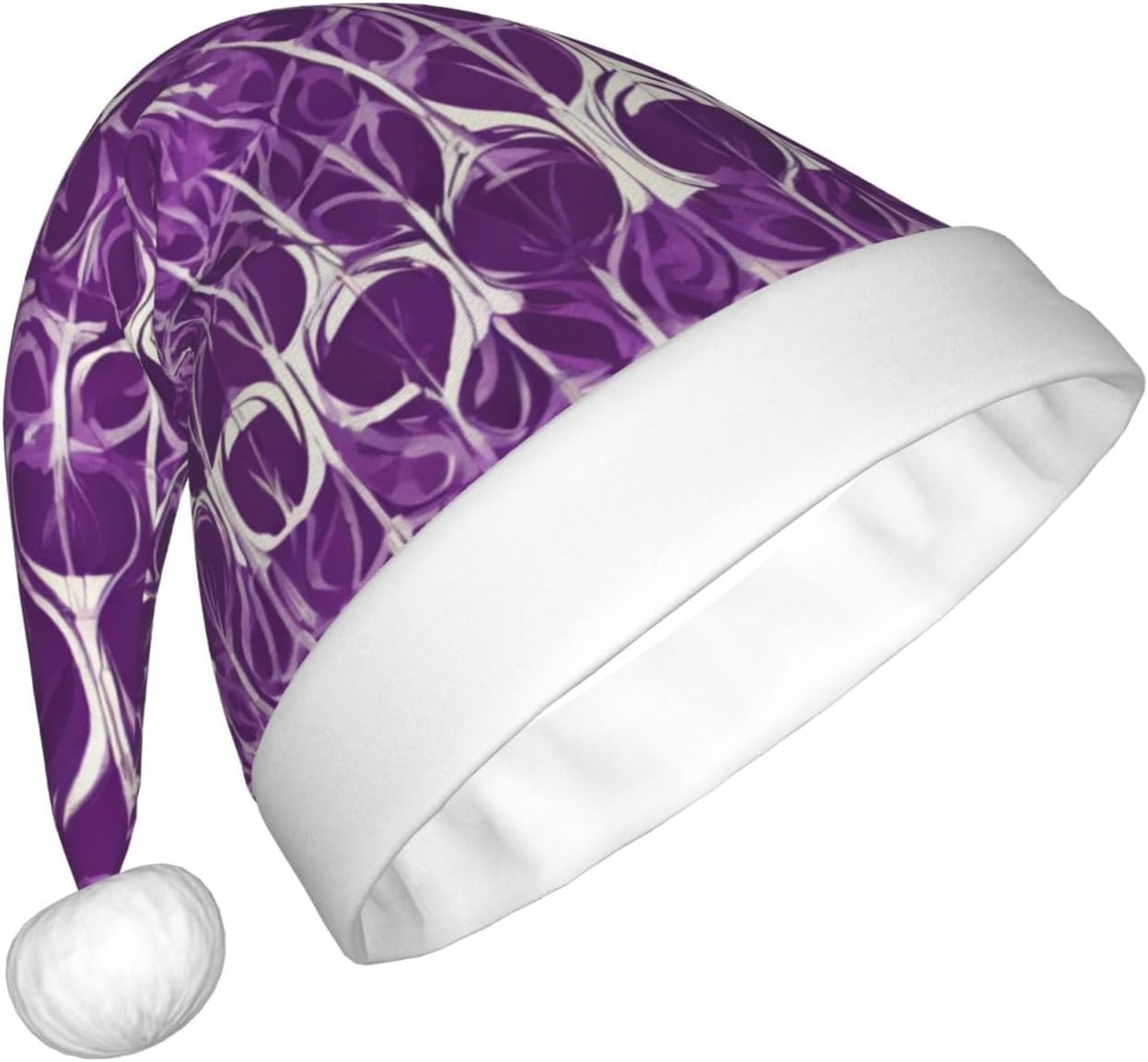 QINZHENG Purple Pattern Santa Hat for Women