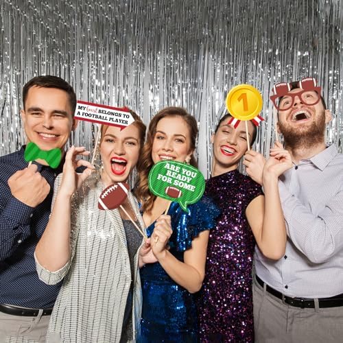 Maicaiffe Football Birthday Photo Booth Props - 24 Pcs