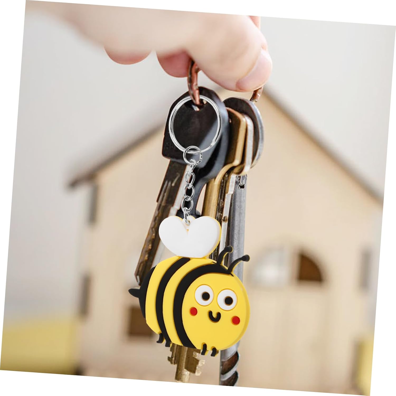 10pcs Cute Cartoon Bee Keychain for Bags and Backpacks