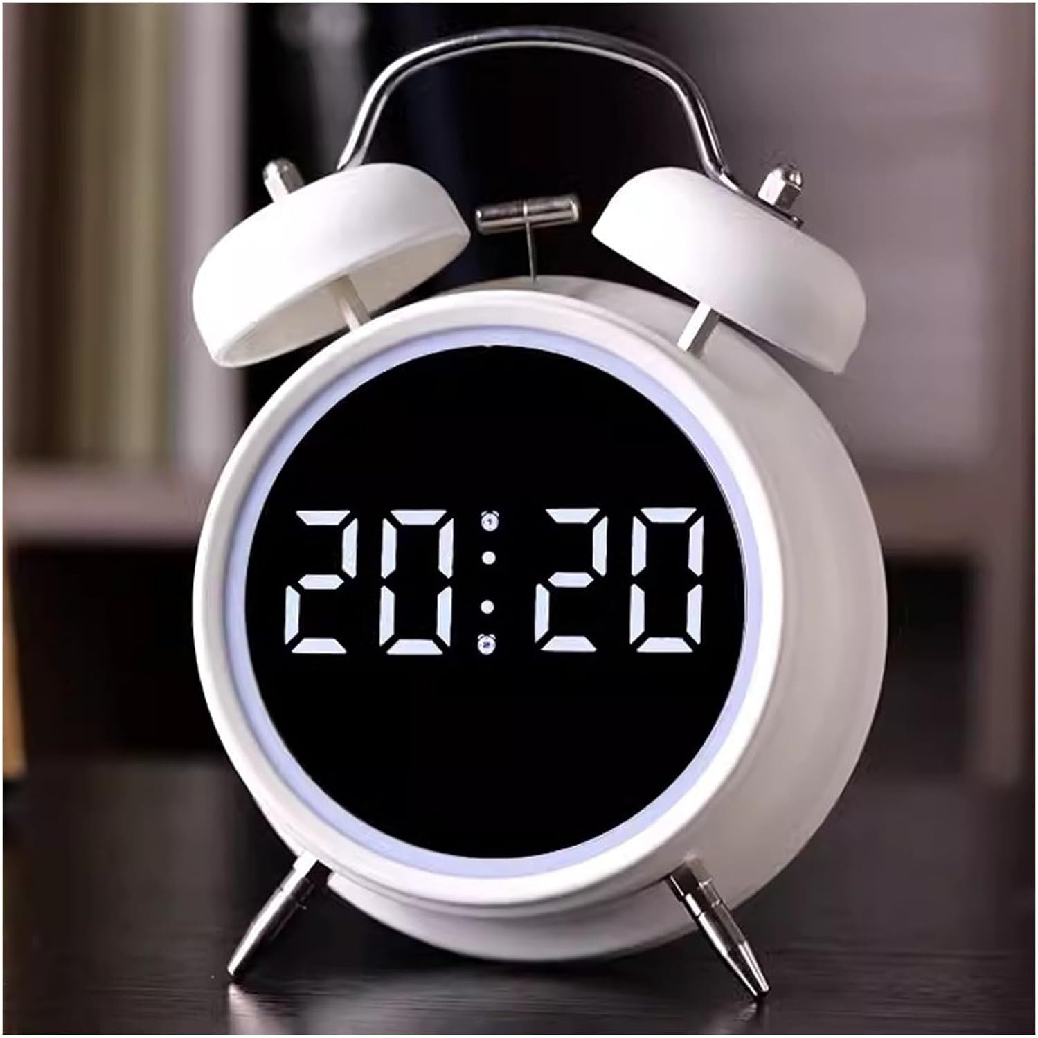 Rechargeable Double Bell Alarm Clock with Night Light