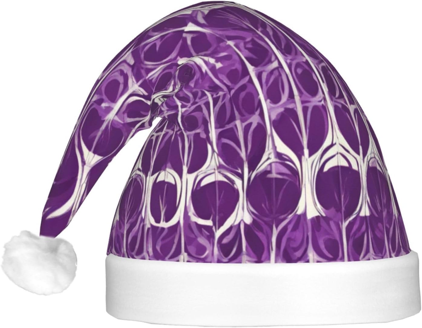 QinZheng Purple Pattern 02 LED Santa Hat for Adults
