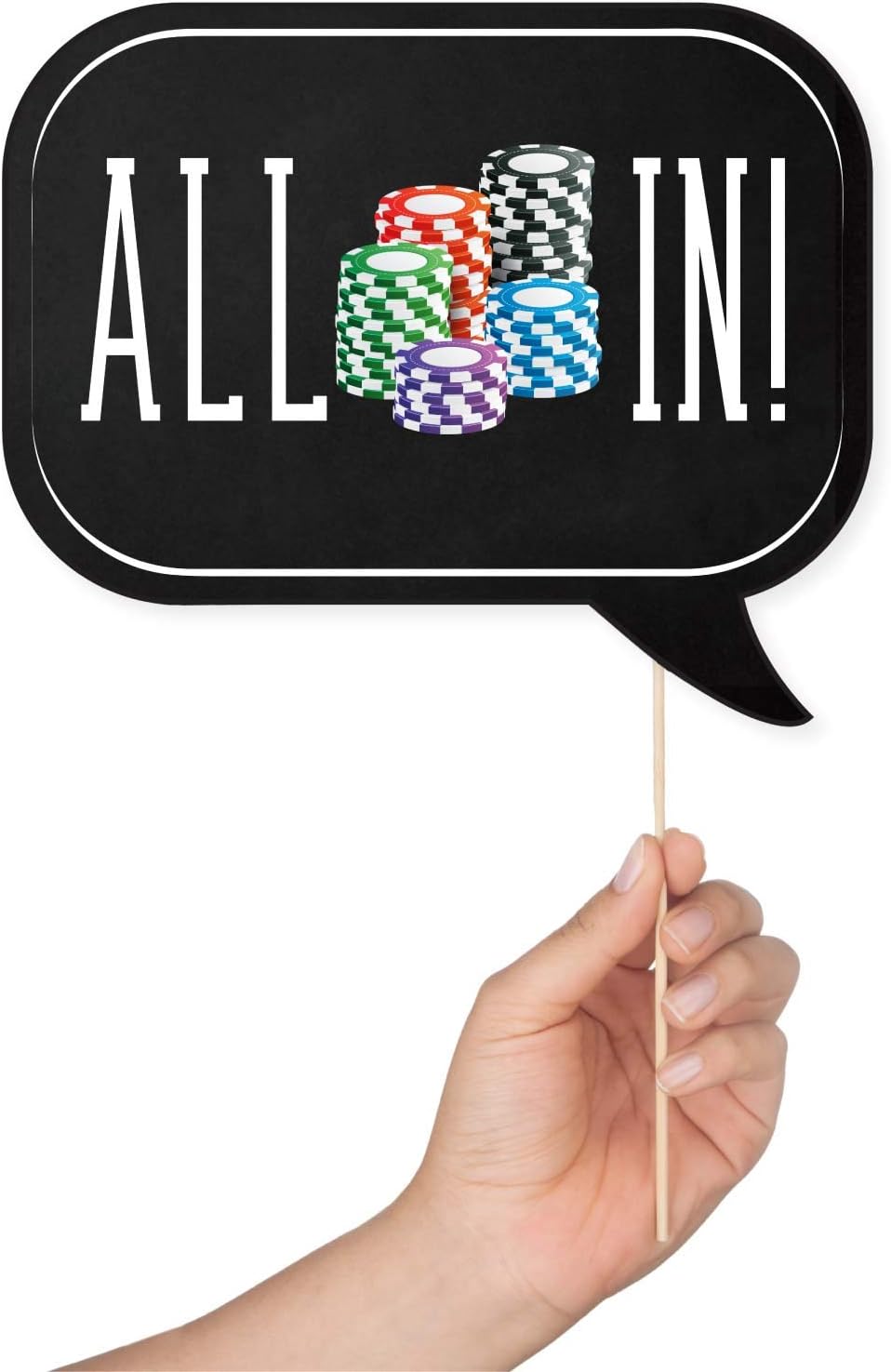 Casino Party Photo Booth Props Set - 41 Piece with Sign and Sticks