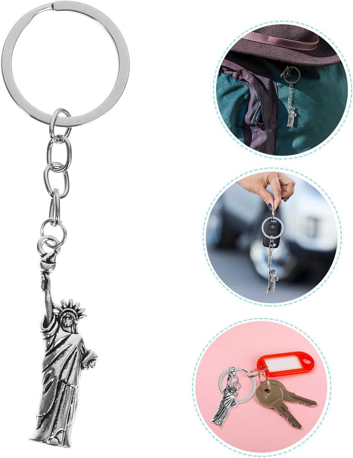 Amosfun 8PCS Statue of Liberty Keychain Set