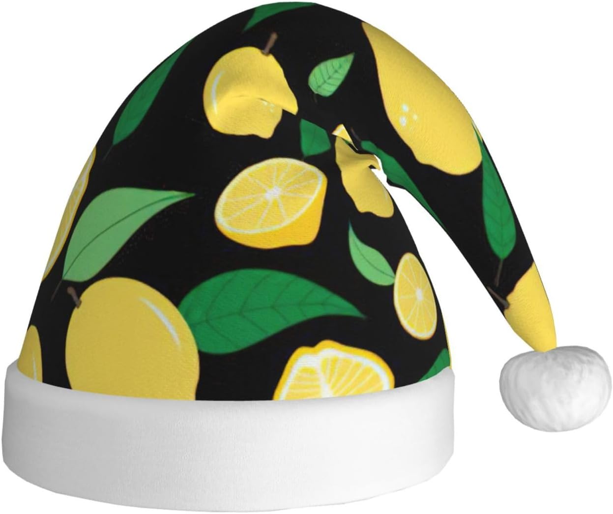 Personalized Santa Hat with Lemon Print for Women