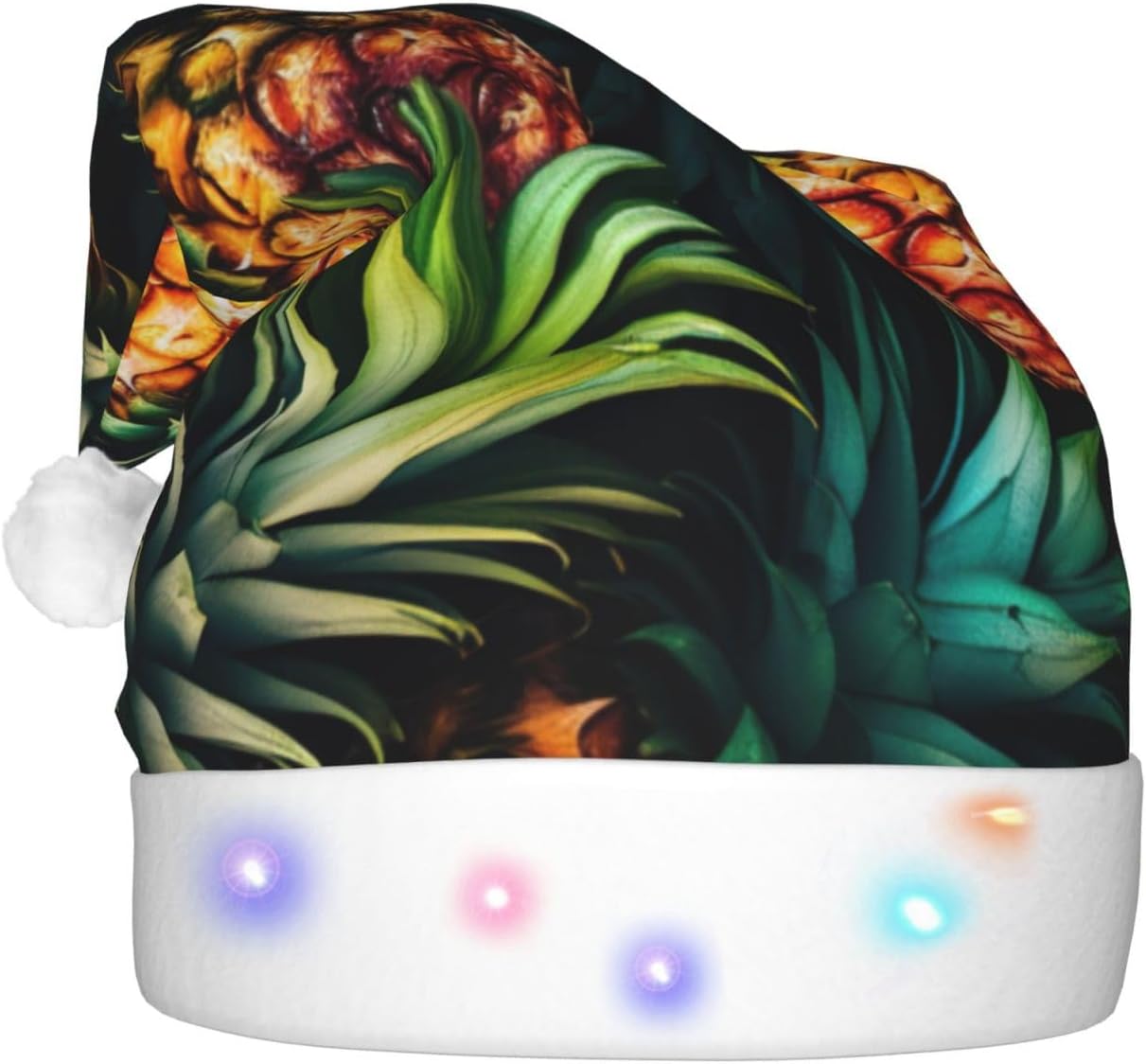 QINZHENG LED Pineapple Santa Christmas Hat for Adults