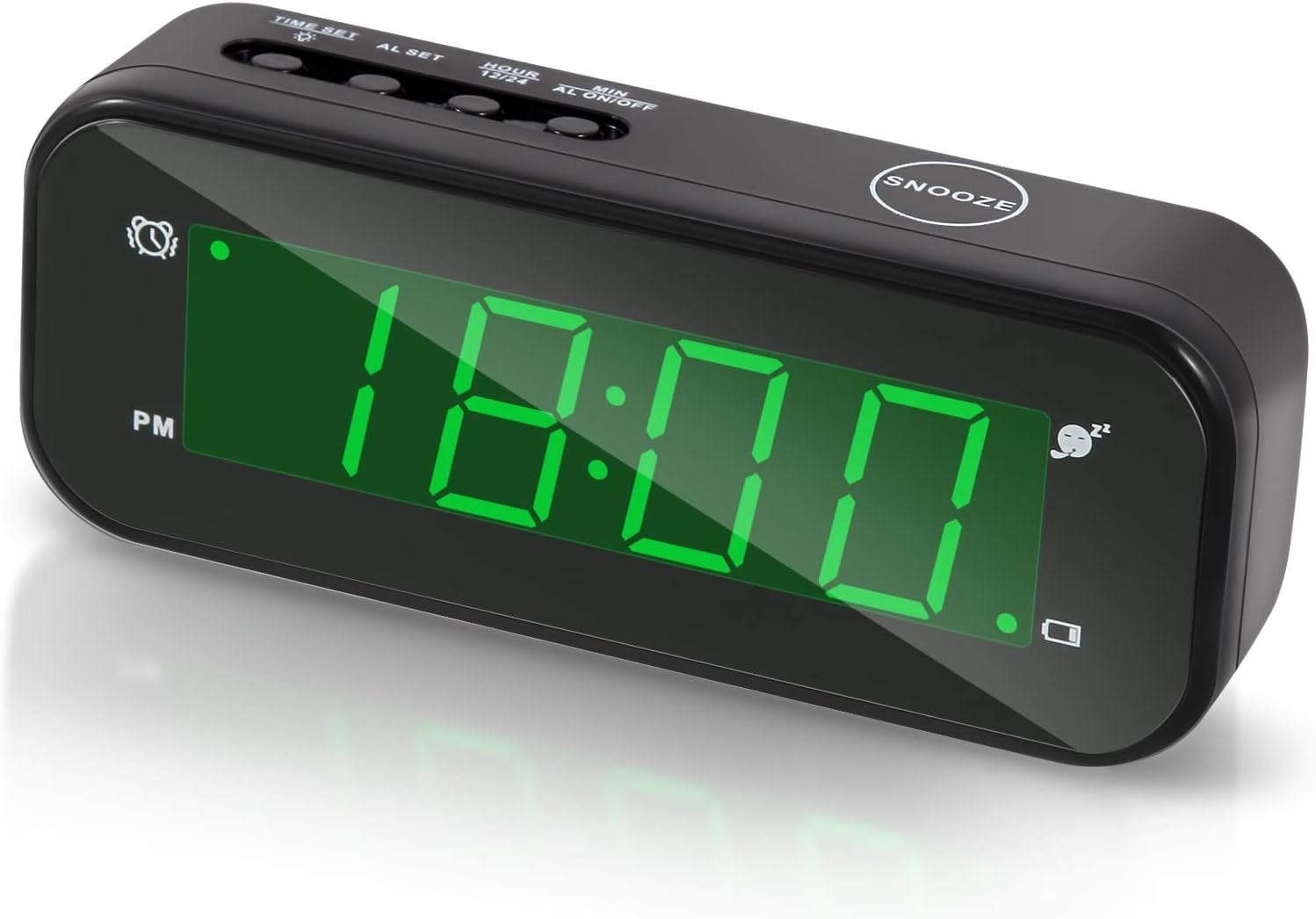 Small Digital Travel Alarm Clock with Snooze and Adjustable Brightness
