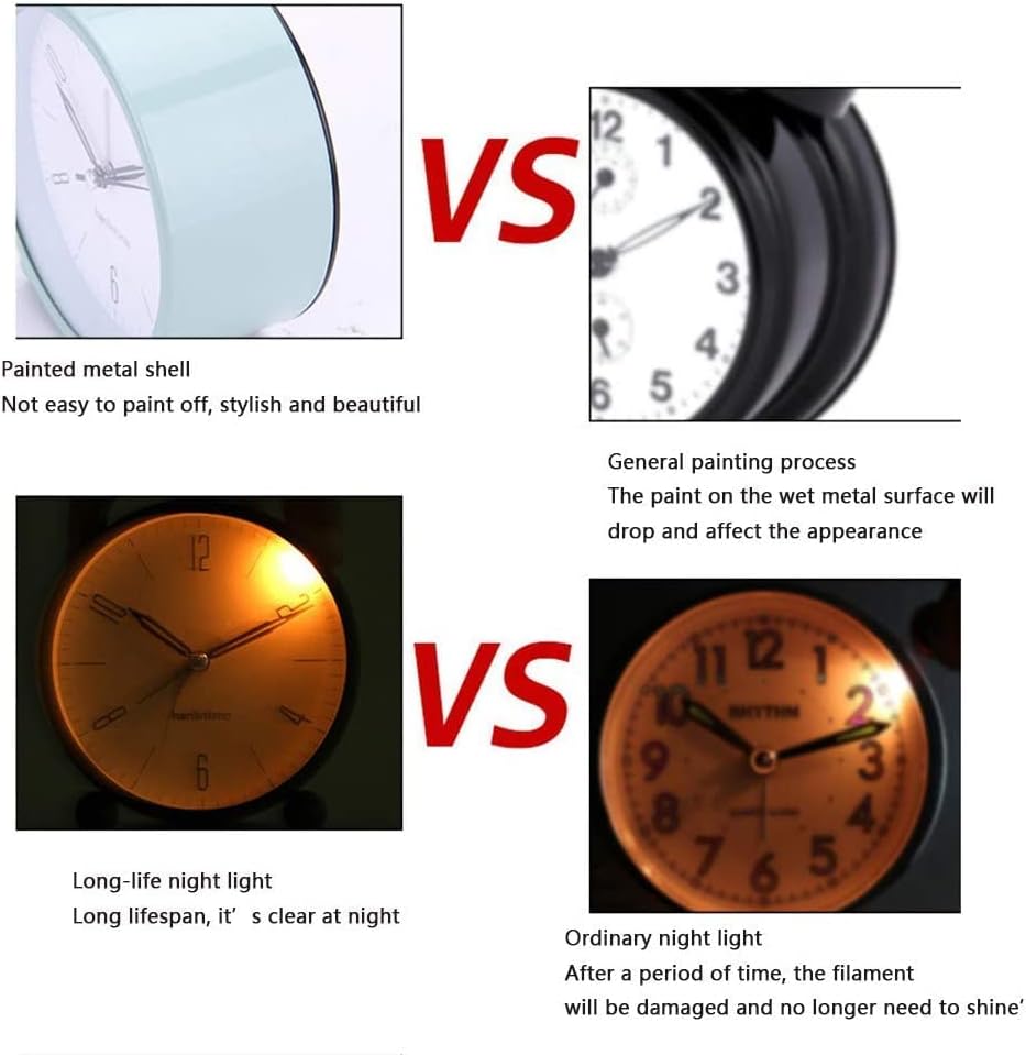 Double Bell Alarm Clock with Backlight for Home Decor