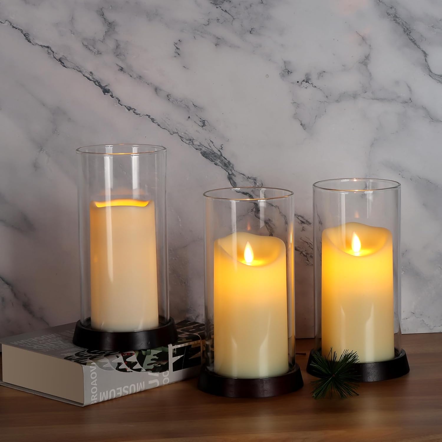 Joyben Hurricane Candle Holder Sleeve 3PCS 4 Wide 8 Tall