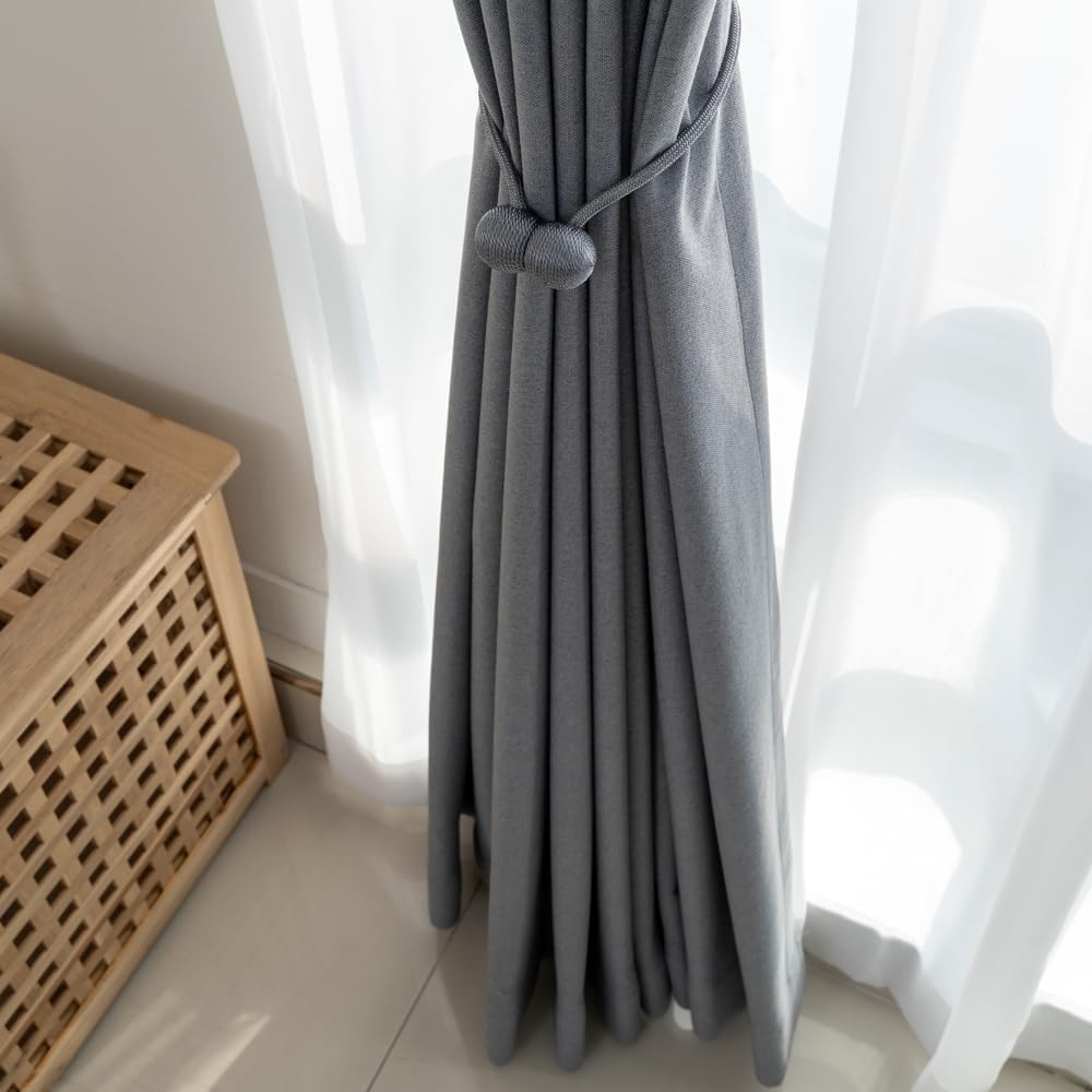 4 Piece Magnetic Curtain Tiebacks for Black Curtains