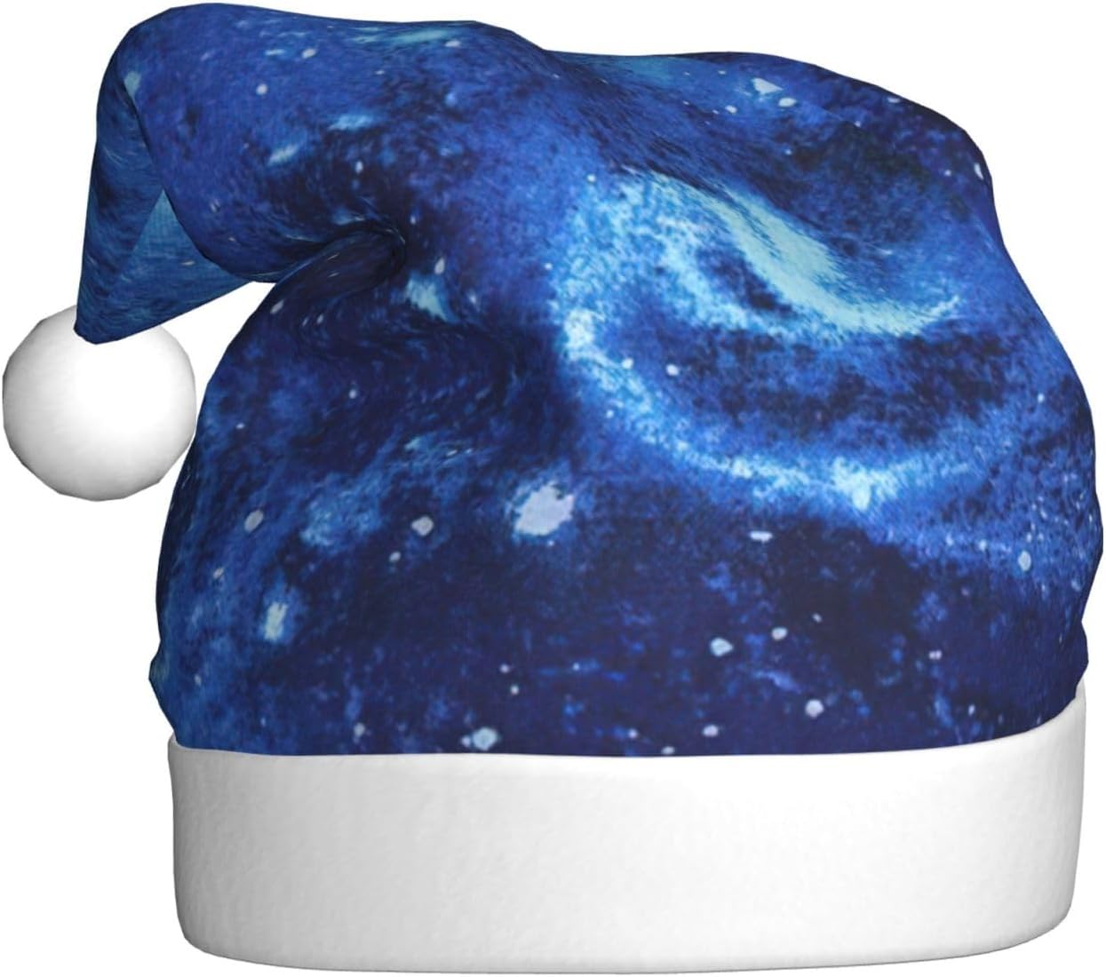 QinZheng Blue Universe Space Galaxy Santa Hat for Women