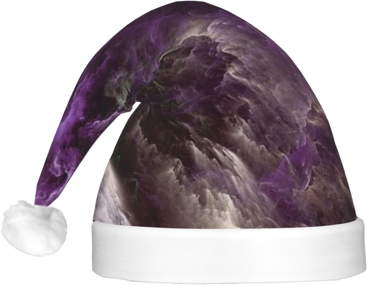 QINZHENG Purple Galaxy LED Santa Hat for Christmas Party