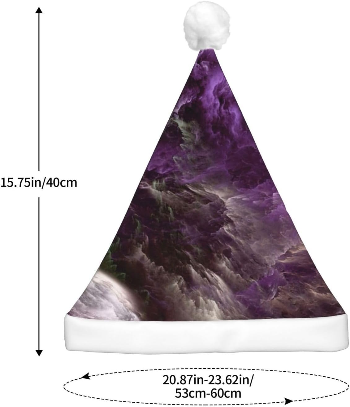 QINZHENG Purple Galaxy LED Santa Hat for Christmas Party