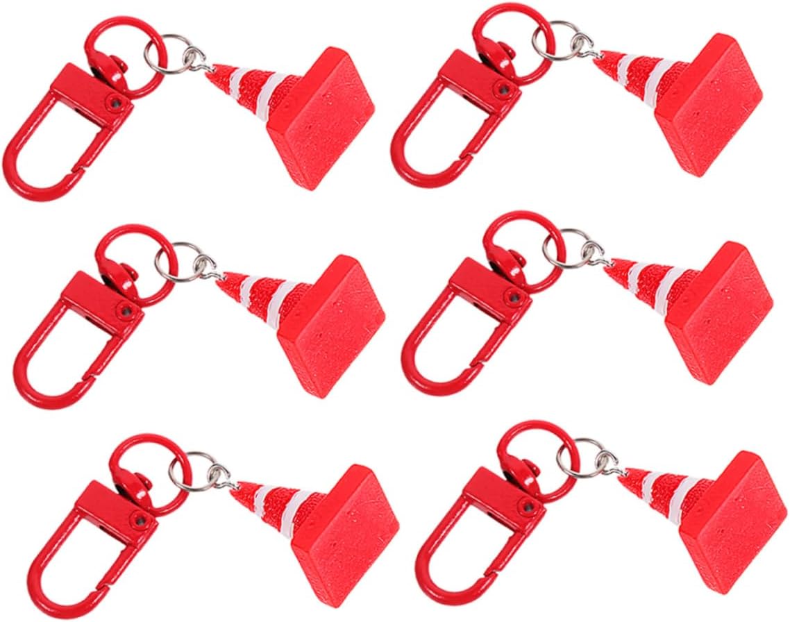 6pcs Mini Traffic Cone Keychain Party Favors for Boys