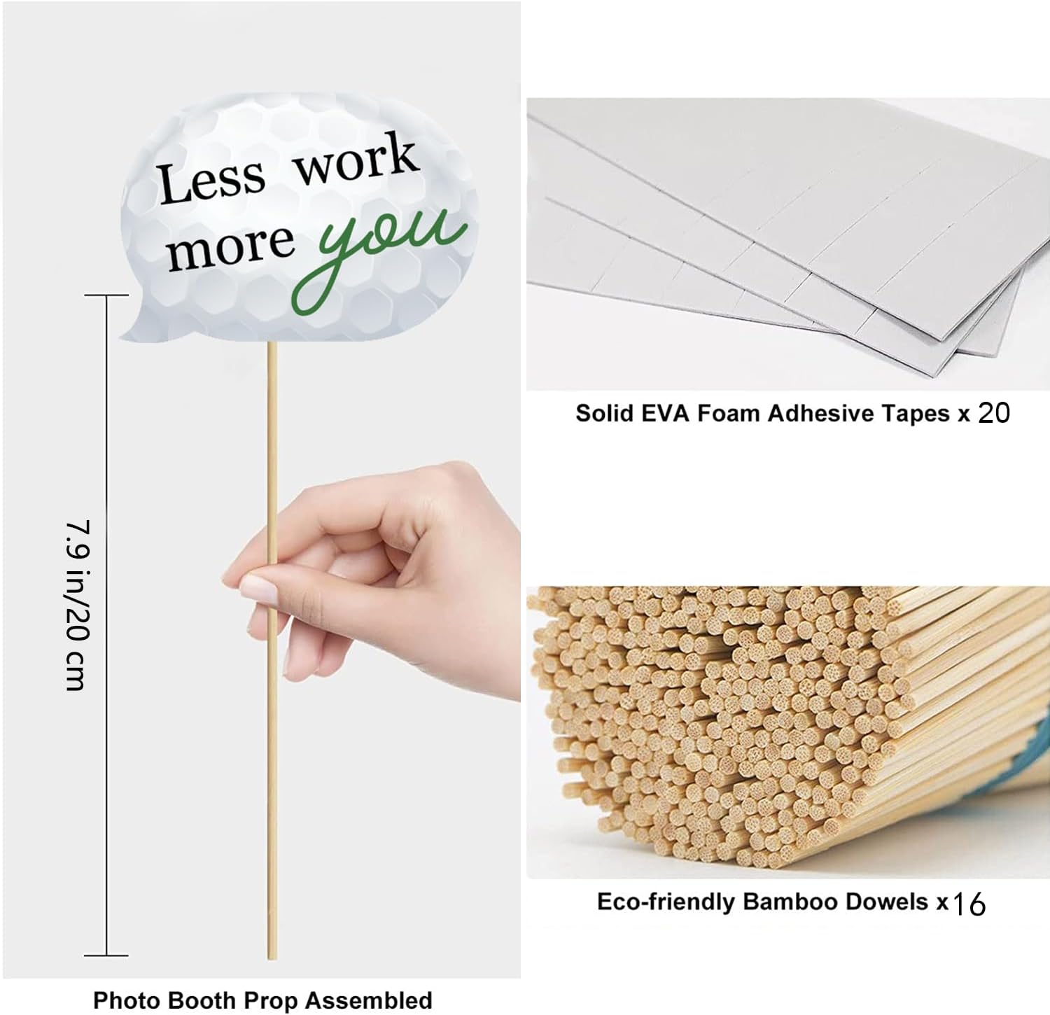 Duormal Golf Party Photo Booth Props Set