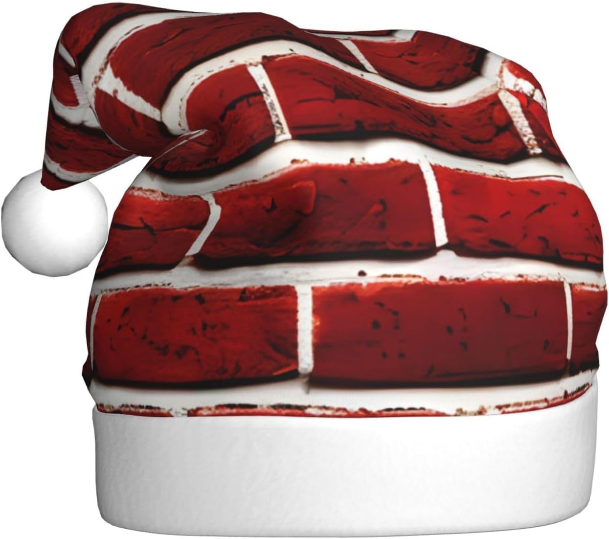 QinZheng Brick Red Santa Hat with Personalized Design