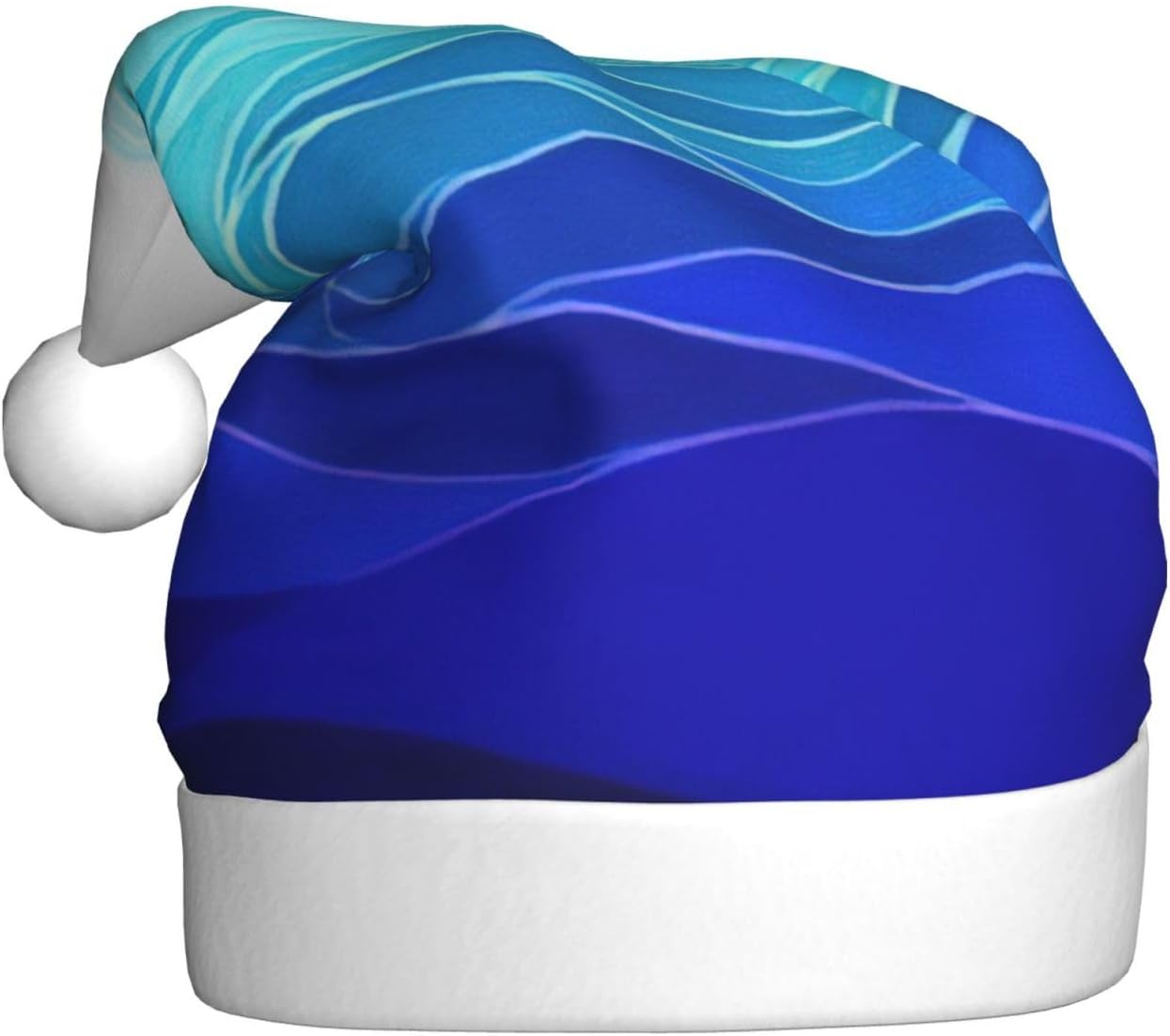 QinZheng Personalized Santa Hat with Ocean Waves Sailboat Design