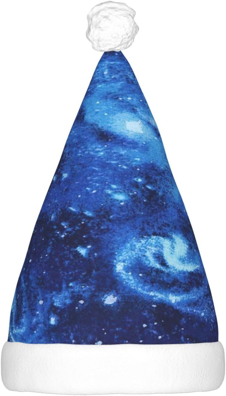 QINZHENG Blue Universe LED Santa Hat for Christmas Party