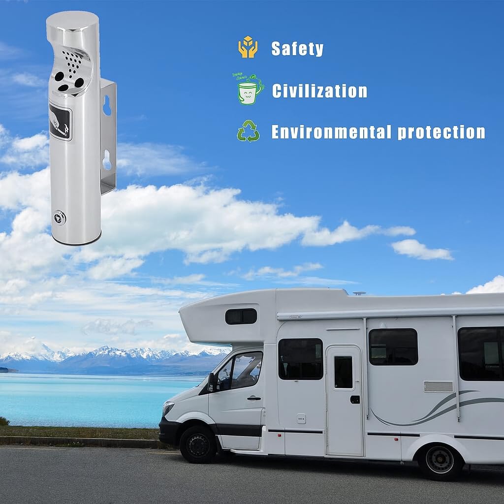 Wall Mounted Outdoor Stainless Steel Cigarette Butt Receptacle