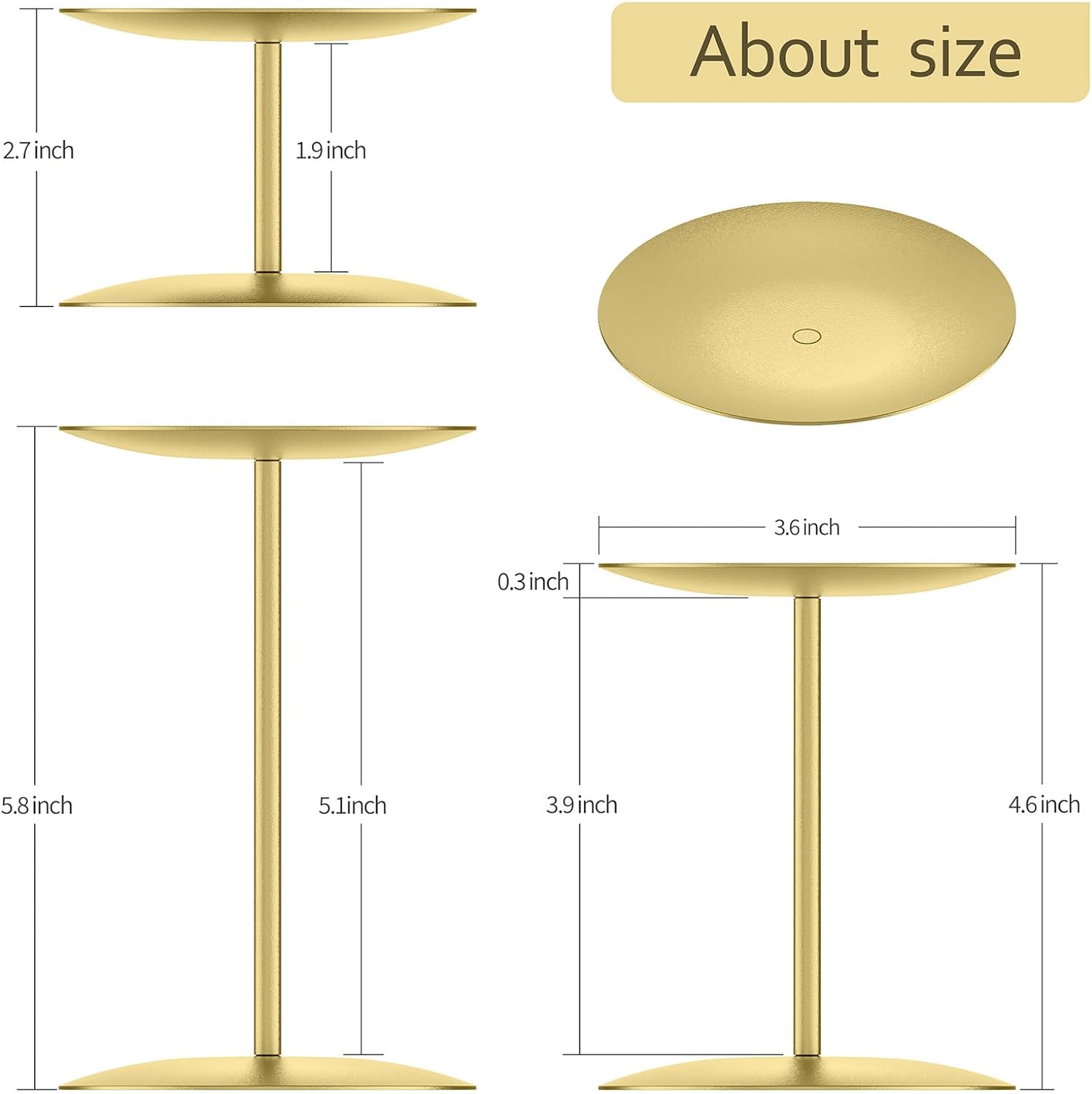 smtyle Gold Iron Candle Holders Set of 5