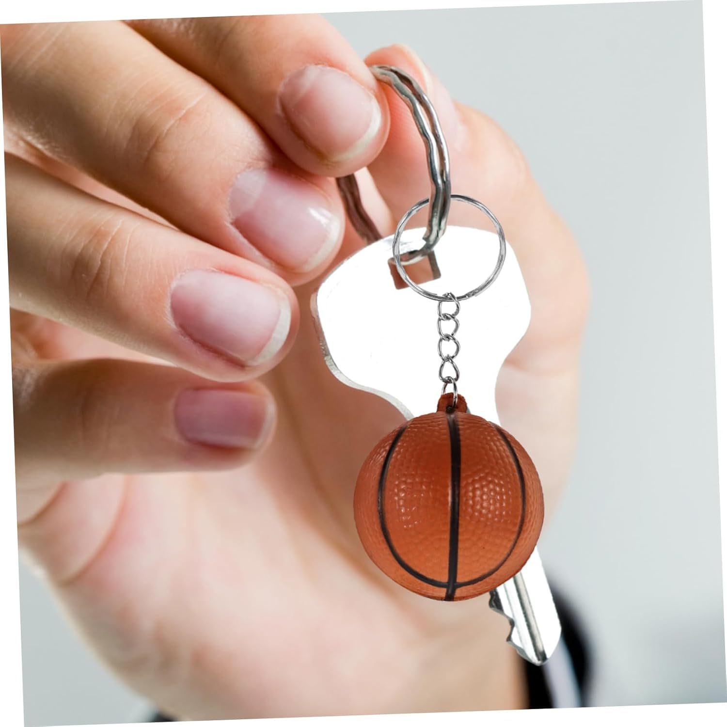 12Pcs Basketball PU Keychains for Backpacks and Bags