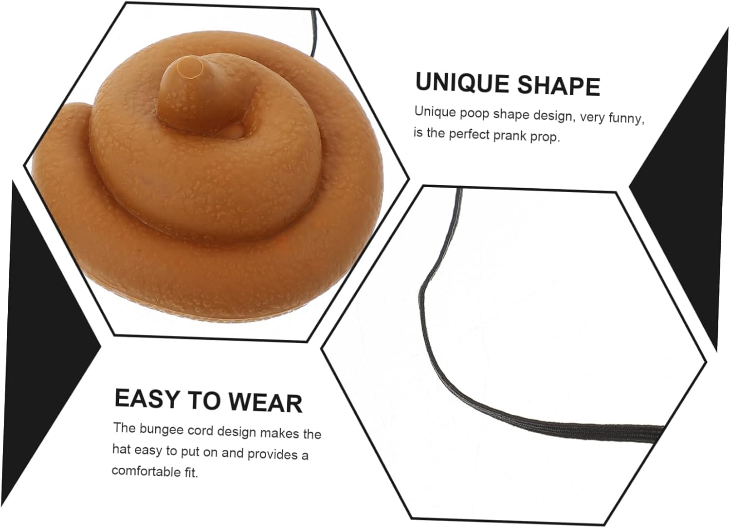 3pcs Simulation Poop Hat Prank Props for Adults and Kids