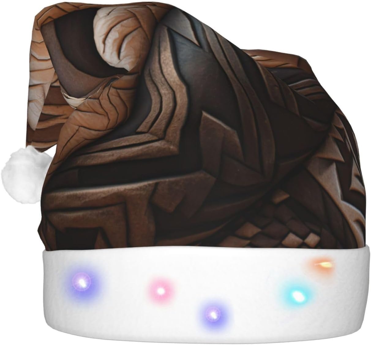 QinZheng Music Guitar Christmas Santa Hat Unisex LED Holiday Hat