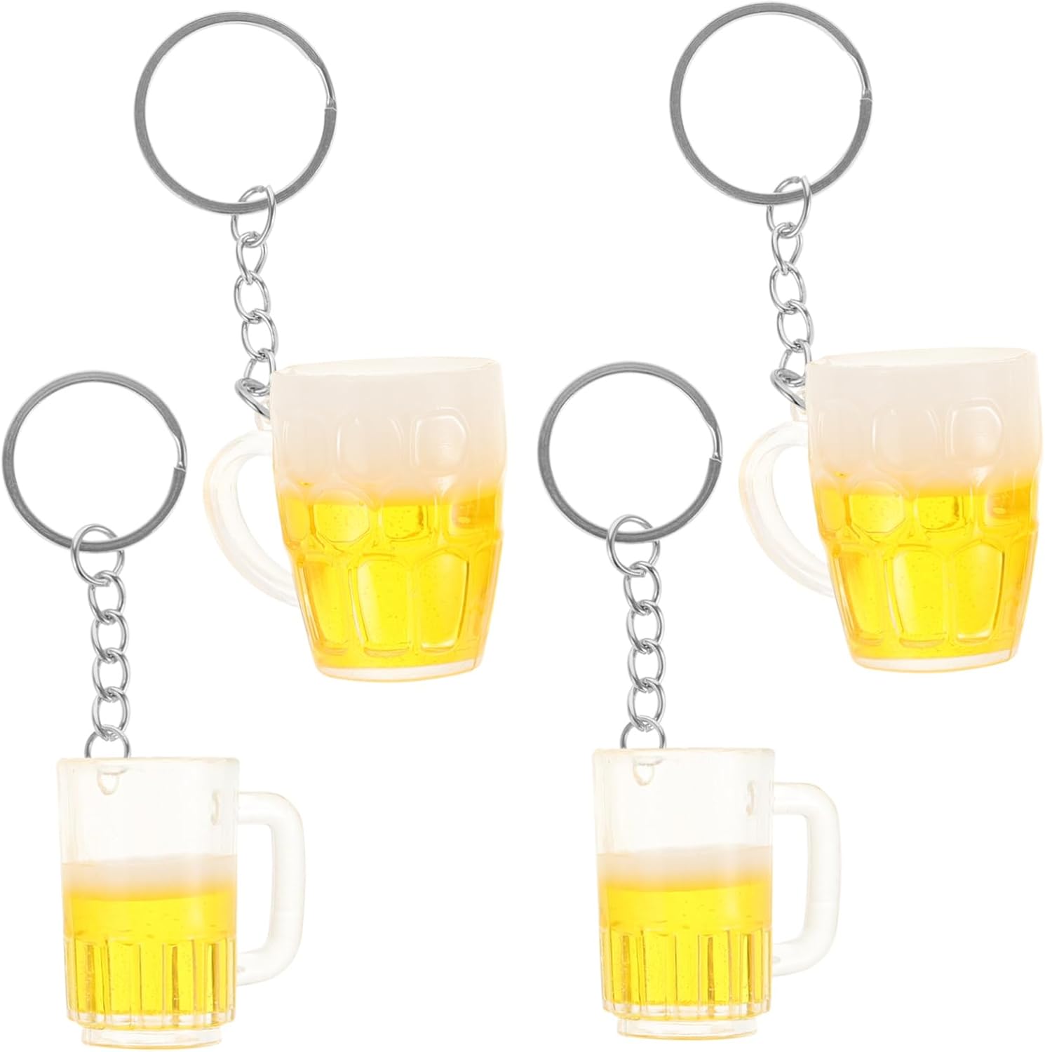 PRETYZOOM 4pcs Beer Cup Keychain for Backpacks and Parties